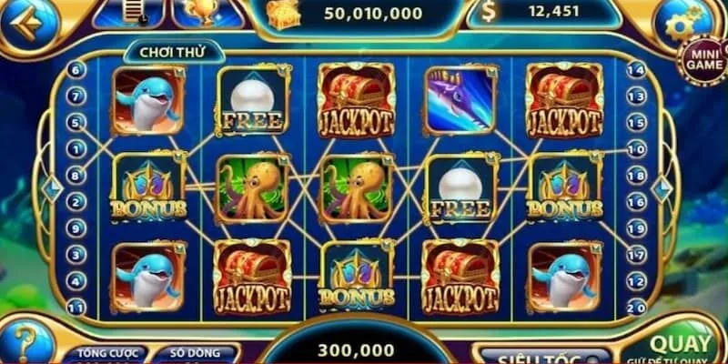 Quy định trả thưởng trong slot game Kho Báu Đại Dương